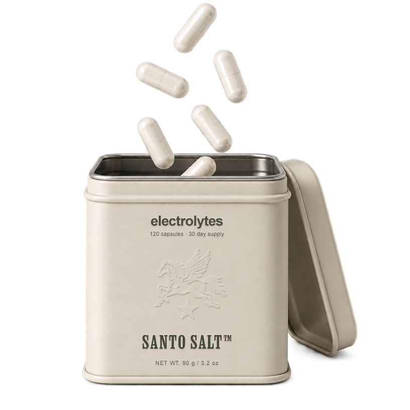 Conceptual Santo Salt electrolyte tin with capsules